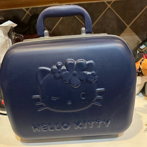 VTG RARE 2001 NAVY HELLO KITTY SANRIO HARD SHELL TRAVEL BAG SUITCASE LUGGAGE 15” - Picture 5 of 15